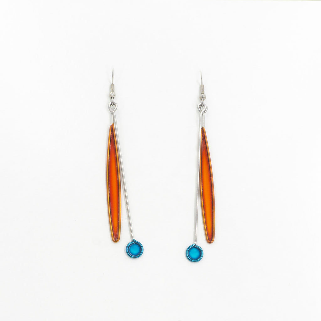 Stainless Orange Blue Earrings