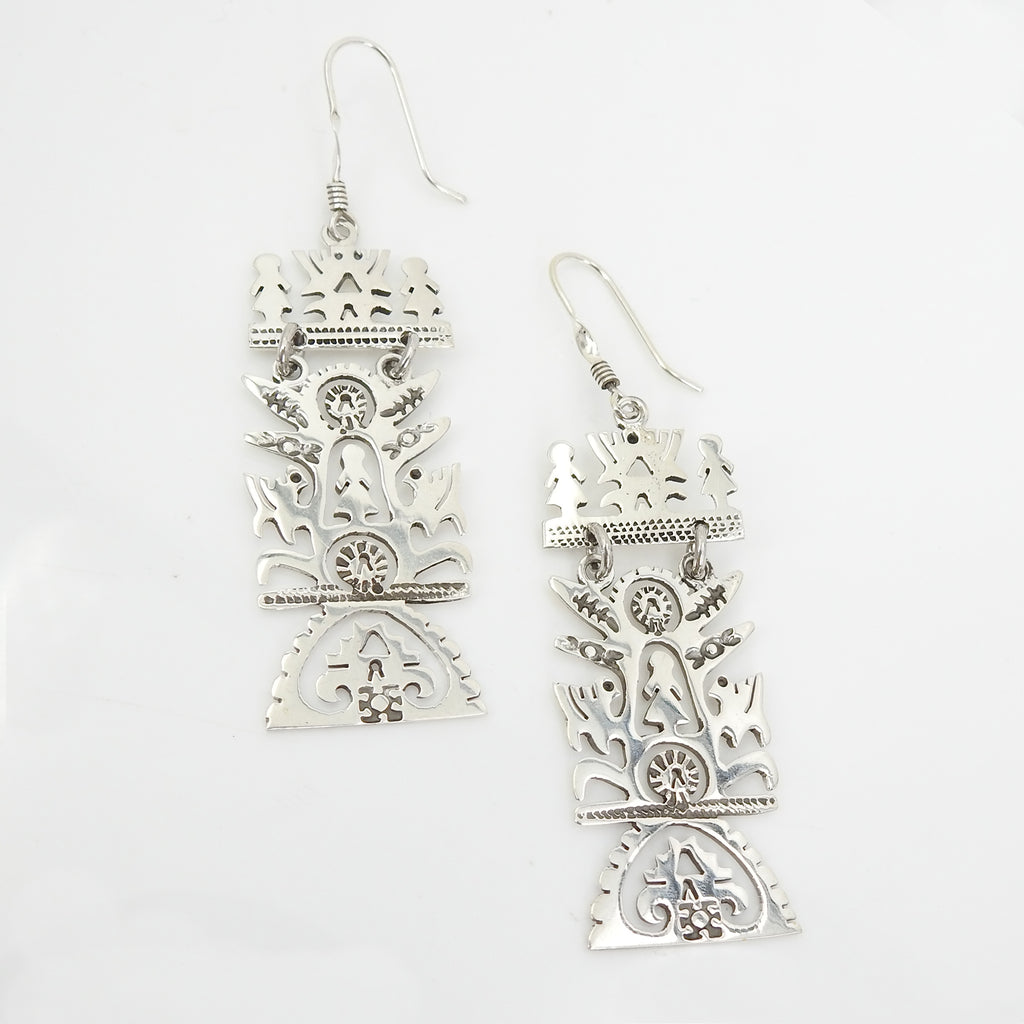 Sterling Silver Abstract Earrings