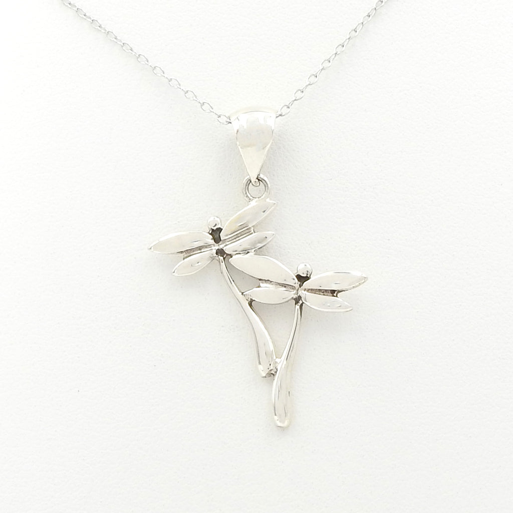 Sterling Silver Double Dragonfly Pendant