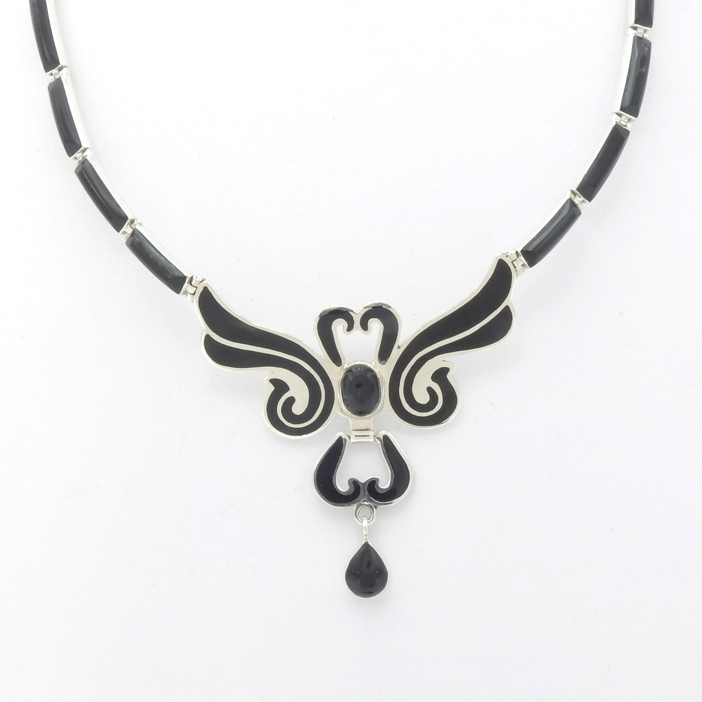 Sterling Silver Onyx Short Necklace