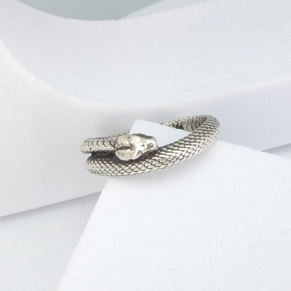 Sterling Silver Coiled Snake Ring Size 10