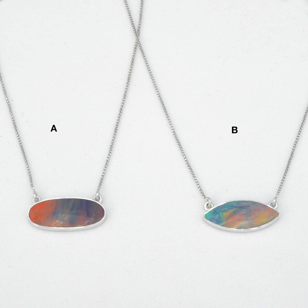 Sterling Silver Galaxy Opal Necklace