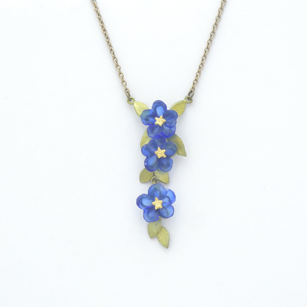 Michael Michaud Blue Violet Three Flower Necklace