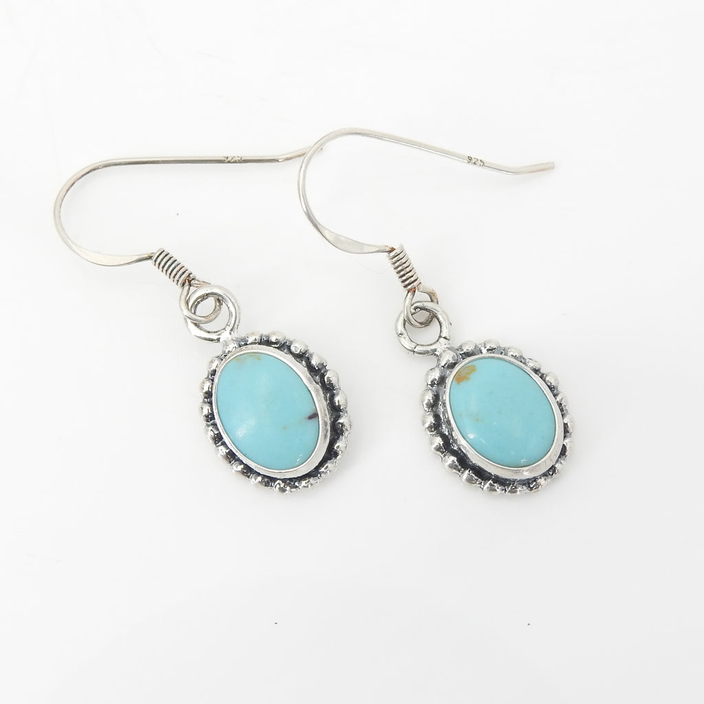 Sterling Silver American Indian Turquoise Earrings