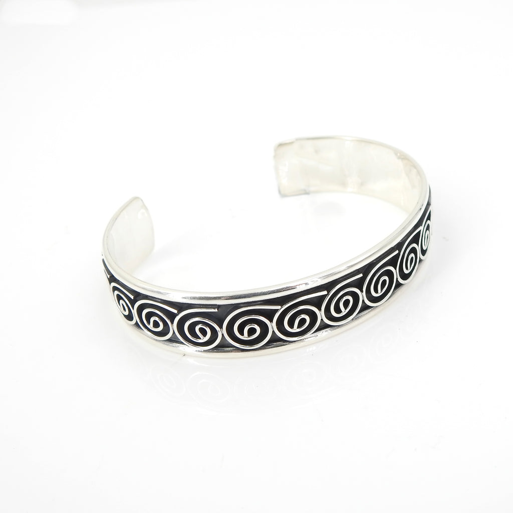 Sterling Silver Decorative Cuff Bracelet