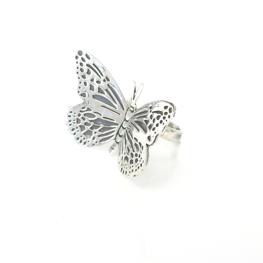 Sterling Silver Adjustable Butterfly Ring