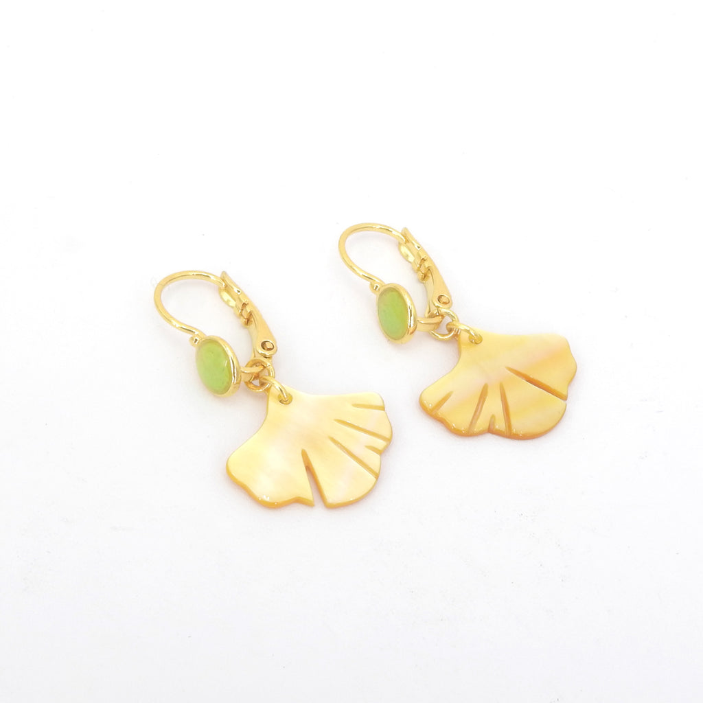 Simple Shell Ginkgo Leaf Earring