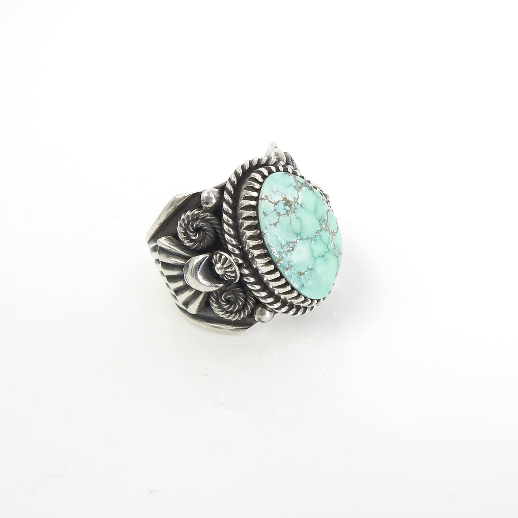 Sterling Silver Navajo Turquoise Ring SZ 10.5