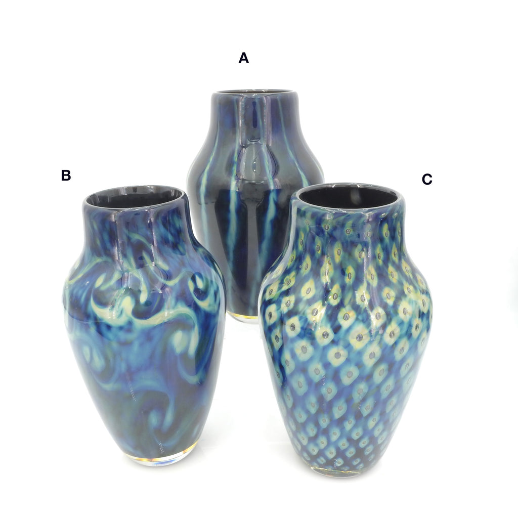 Handcrafted Glass Amphora Shaped Vase