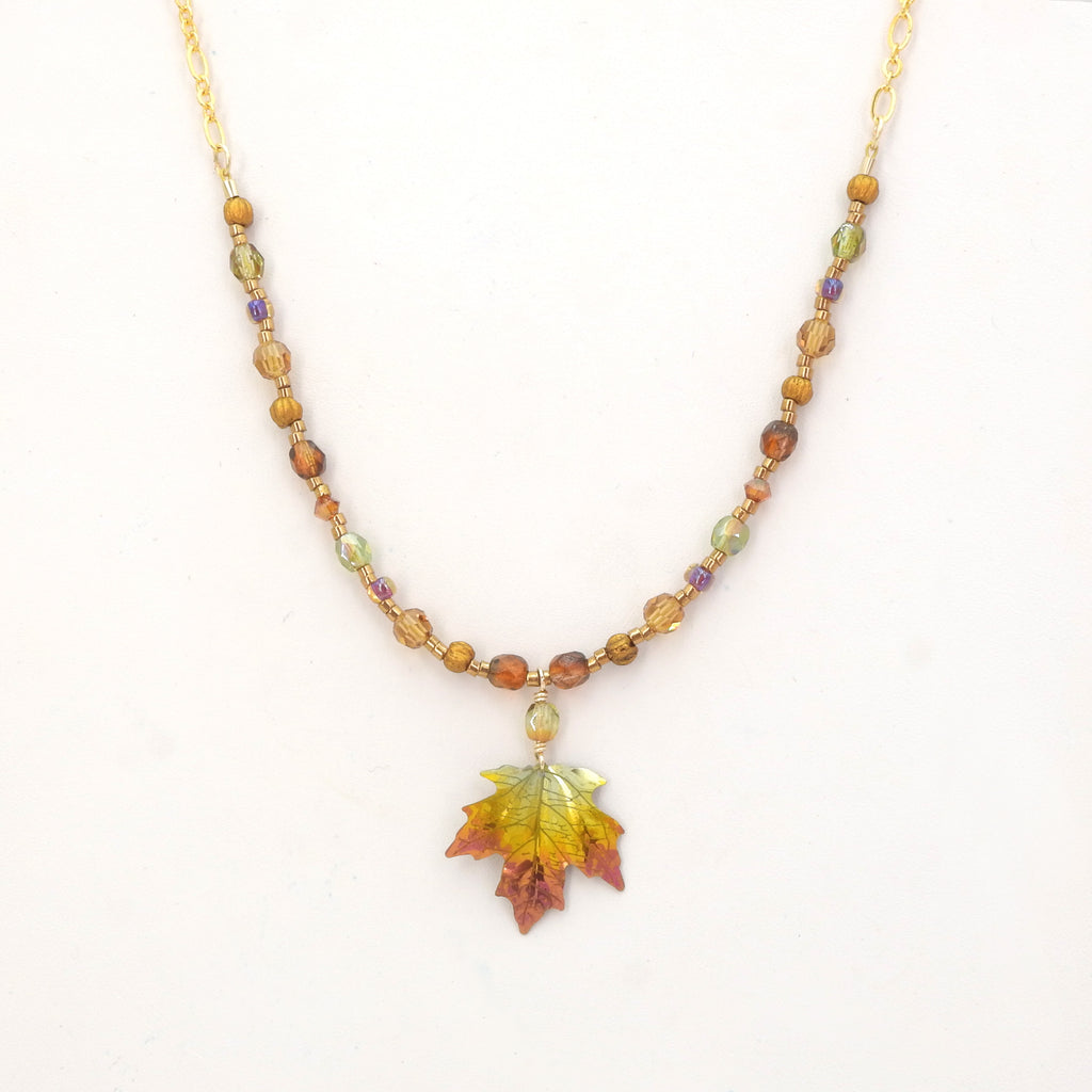 Sugar Maple Leaf Beaded Necklace