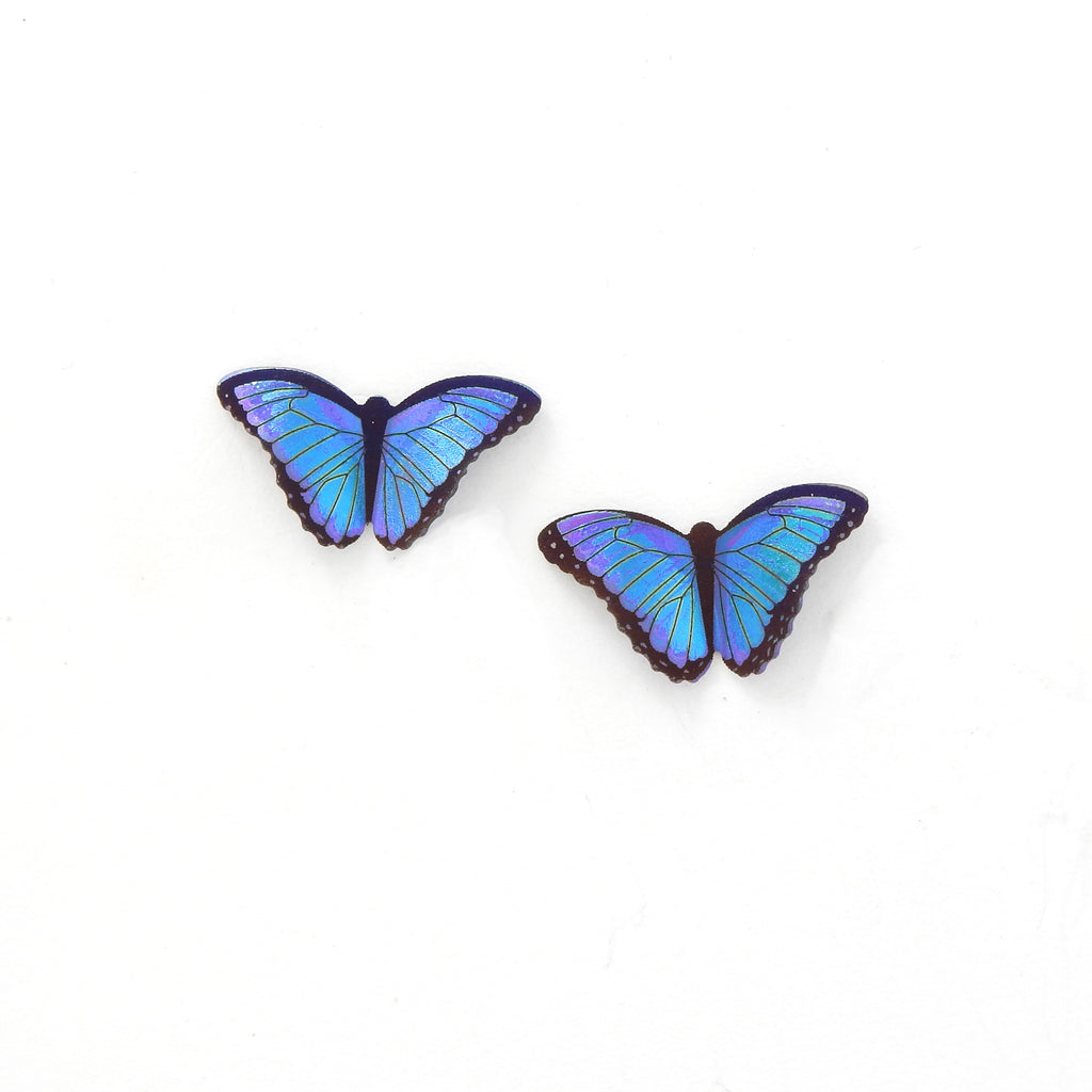 Petite Blue Bella Butterfly Post Earrings