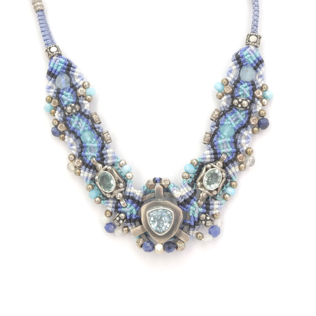 Isha Elafi Blue Topaz Nomadic Knot Work Necklace