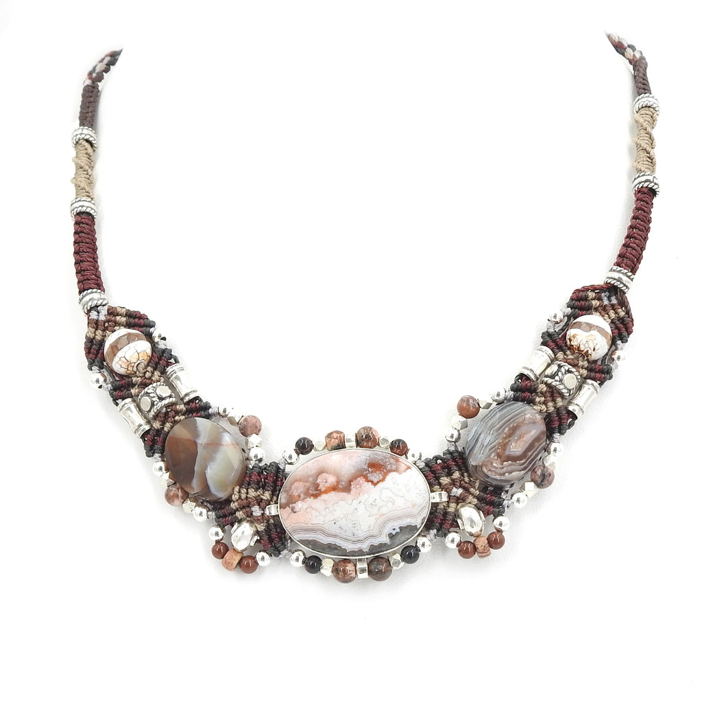 Isha Elafi Ocean Jasper Nomadic Knotwork Necklace