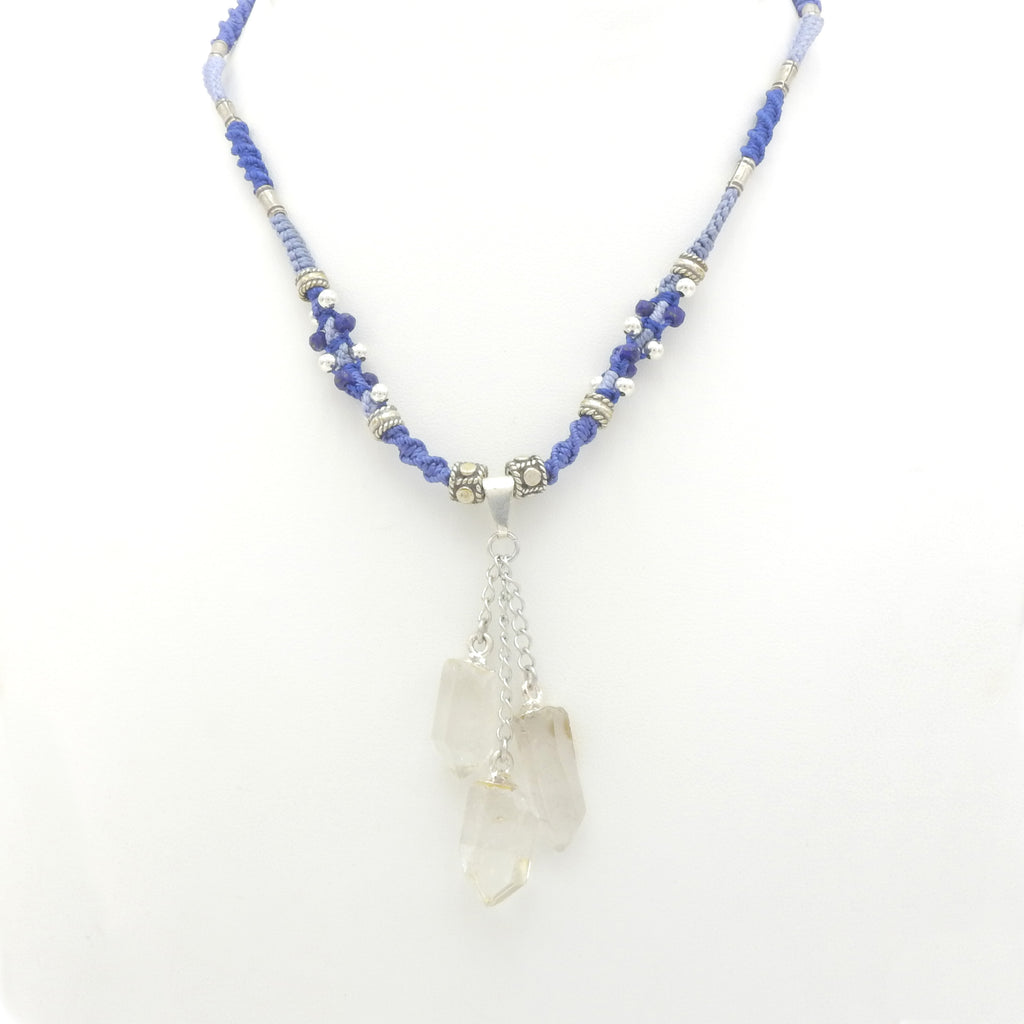 Sterling Silver Isha Elafi Quartz Crystal Nomadic Knotwork Necklace