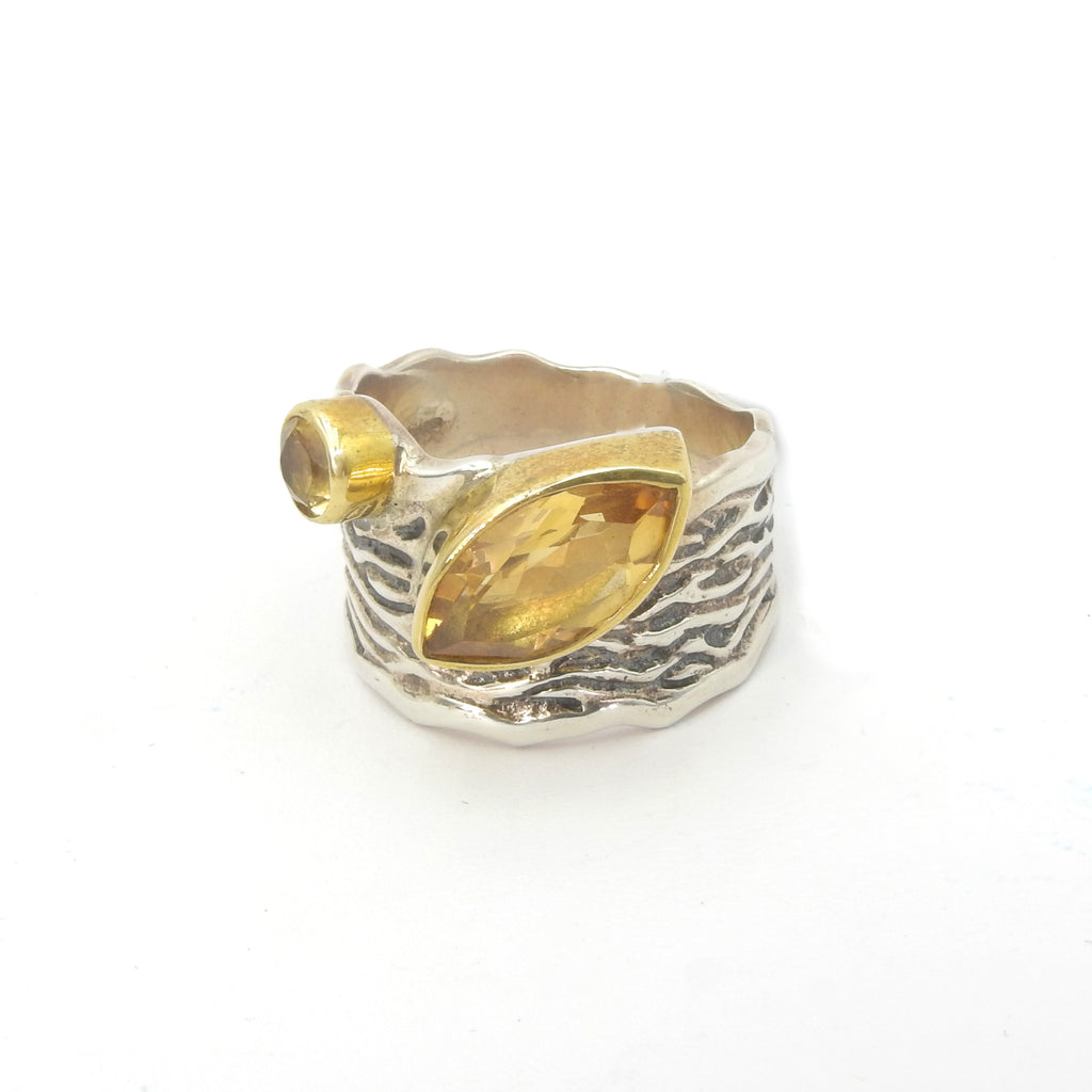 Sterling Silver Citrine Ring Size 8.5