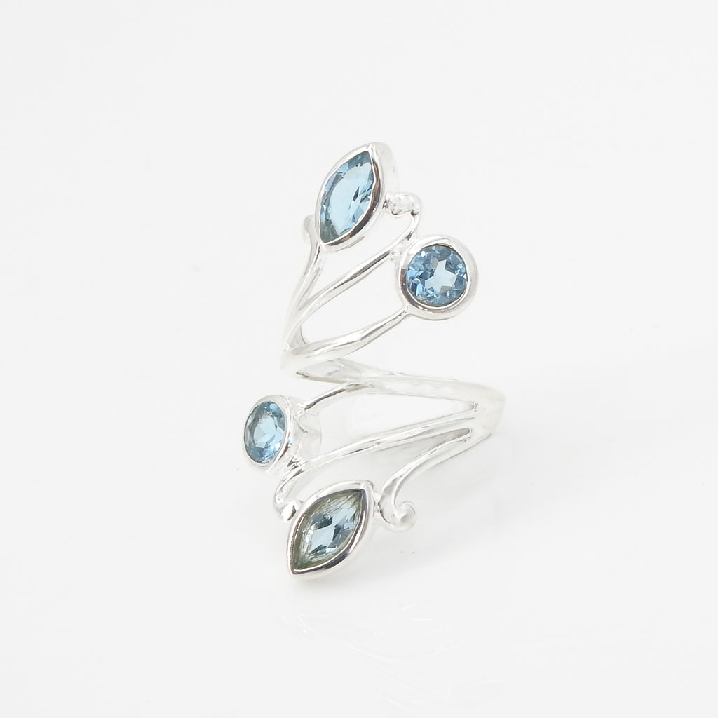 S/S Blue Topaz Ring Size 6.5