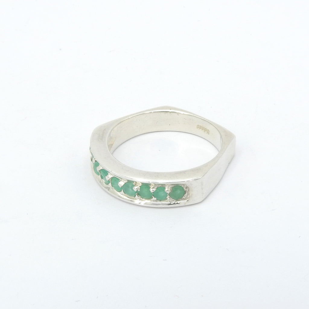 Sterling Silver Emerald Ring Size 8
