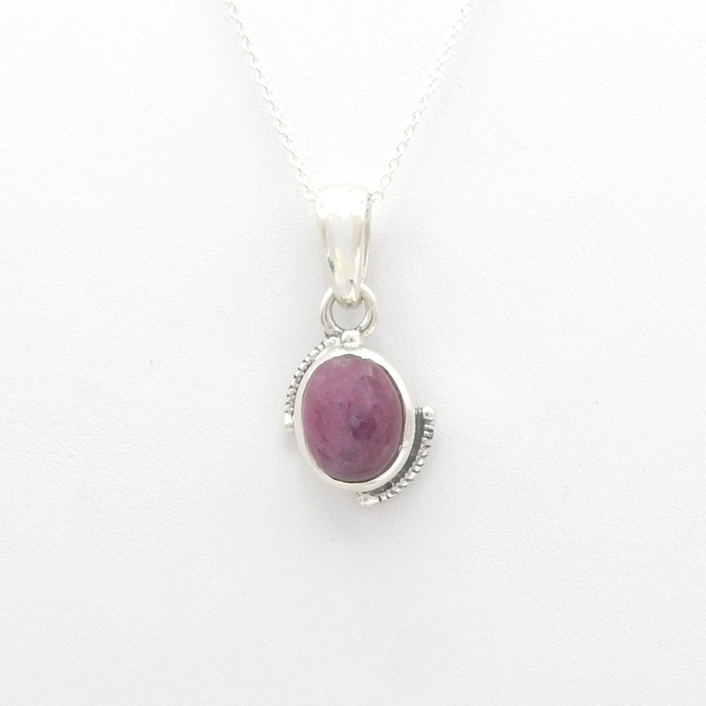 Sterling Silver Small Ruby Pendant