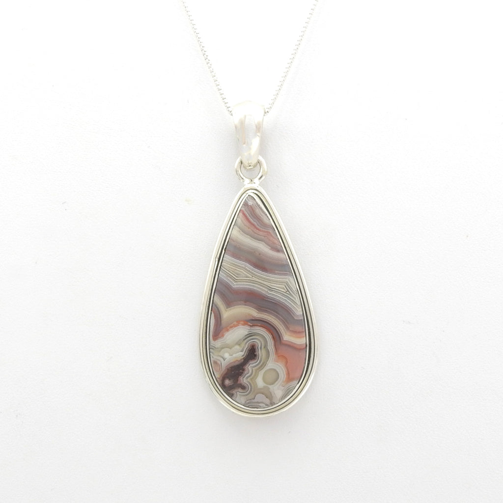 Sterling Silver Crazy Lace Agate Pendant