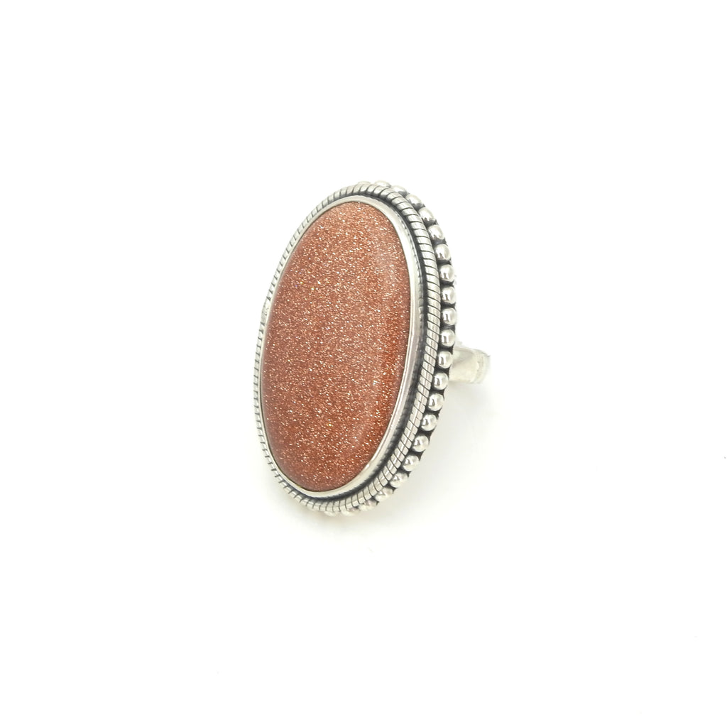 Sterling Silver Goldstone Ring