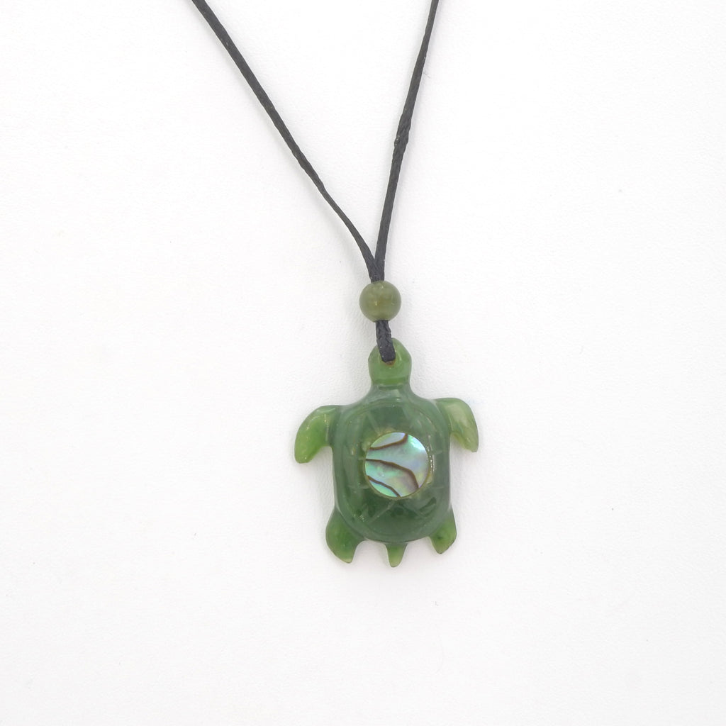 Jade Turtle w/ Abalone Inlay Necklace