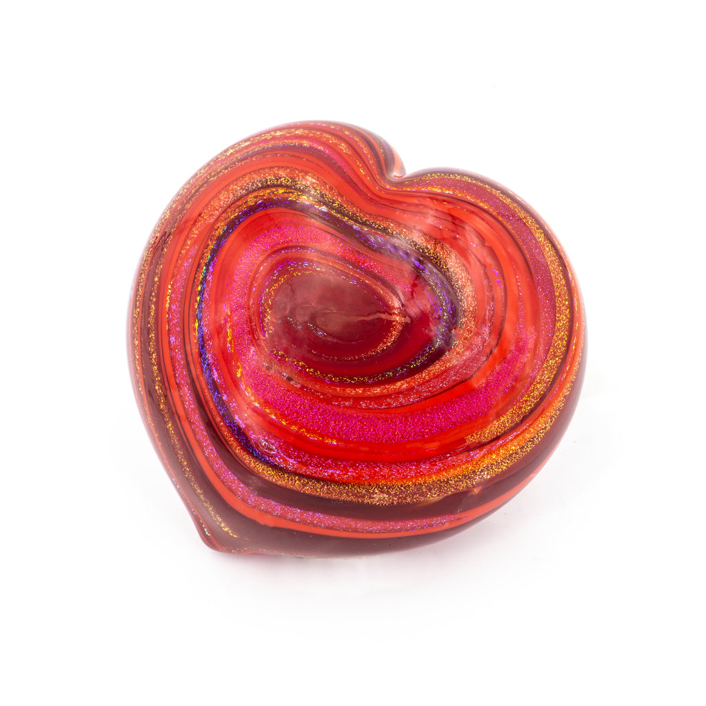 Red Swirl Heart Paper Weight