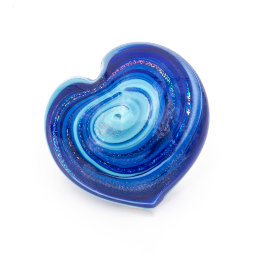 Blue Swirl Heart Paper Weight