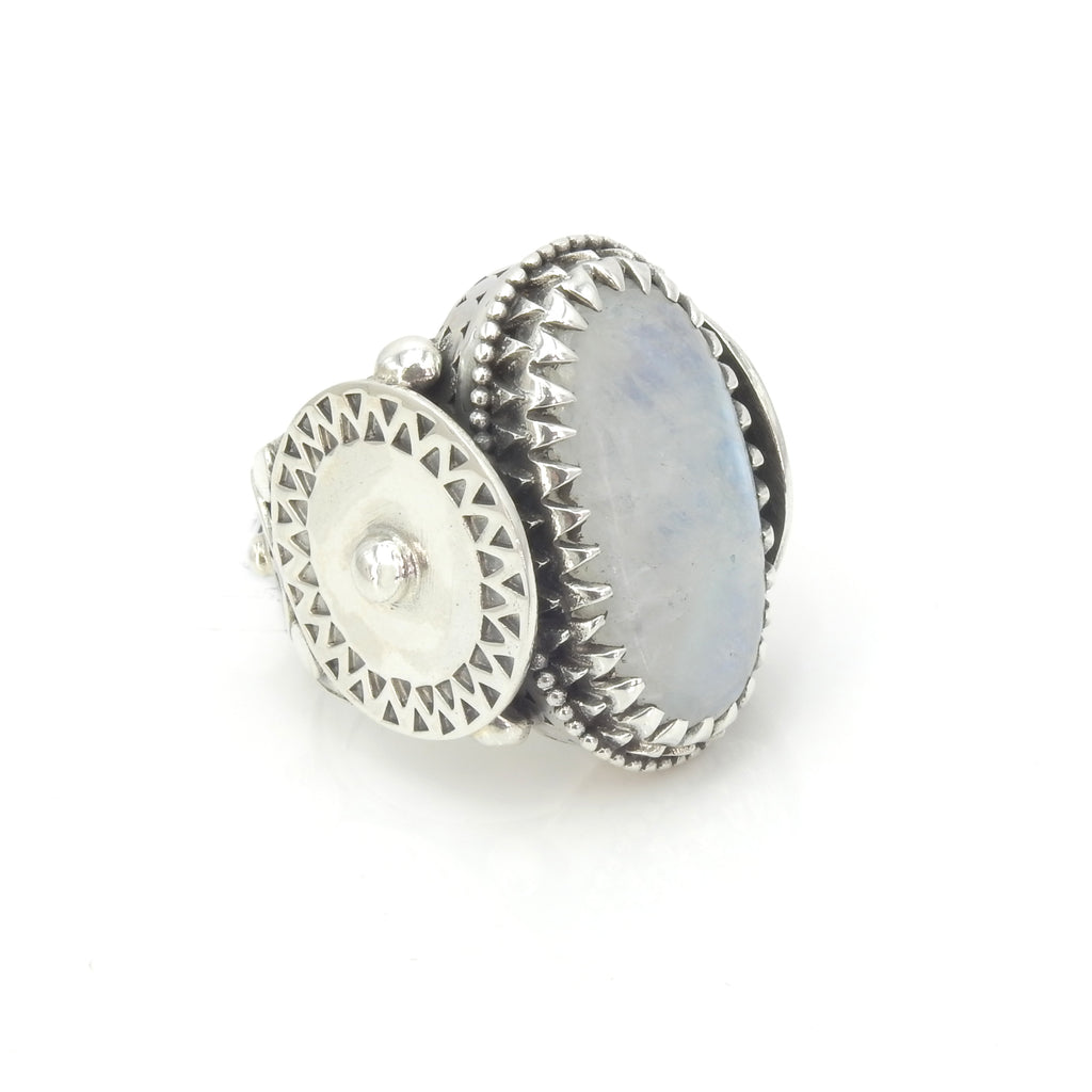 Sterling Silver Moonstone Ring Size 12