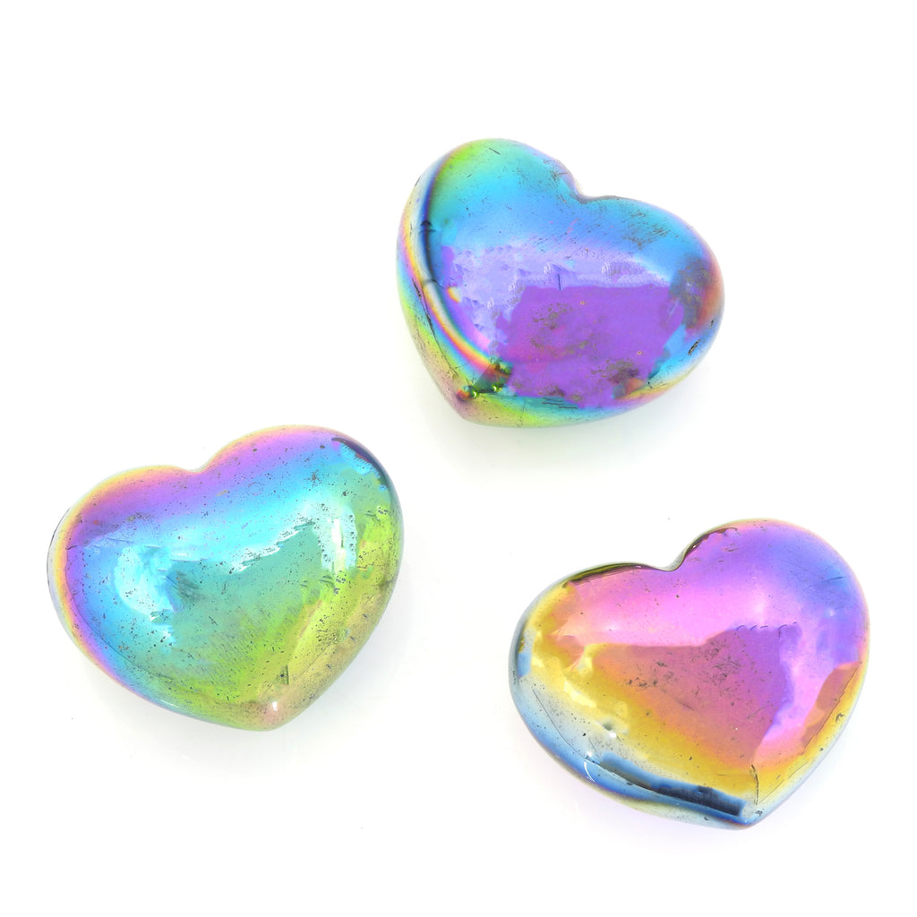 Rainbow Titanium Quartz Heart