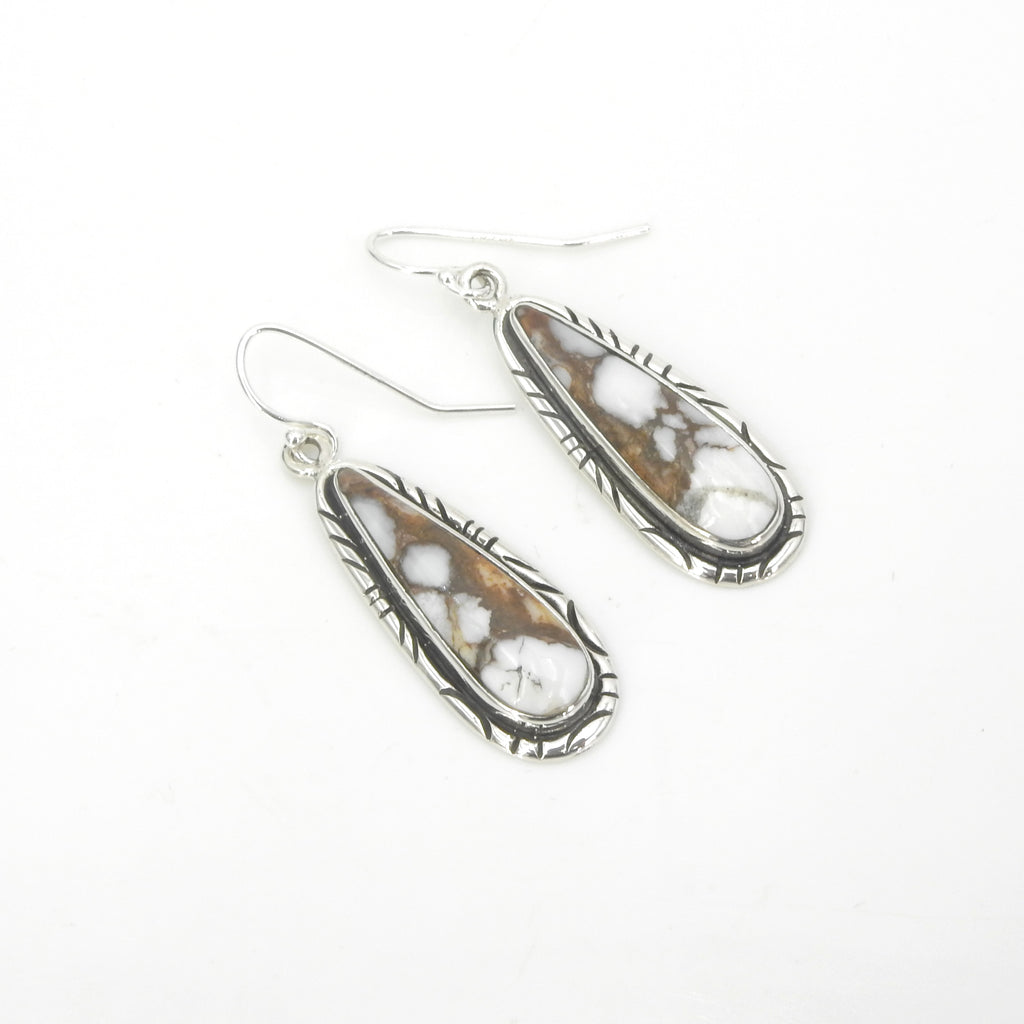 Sterling Silver White Buffalo Turquoise Earrings