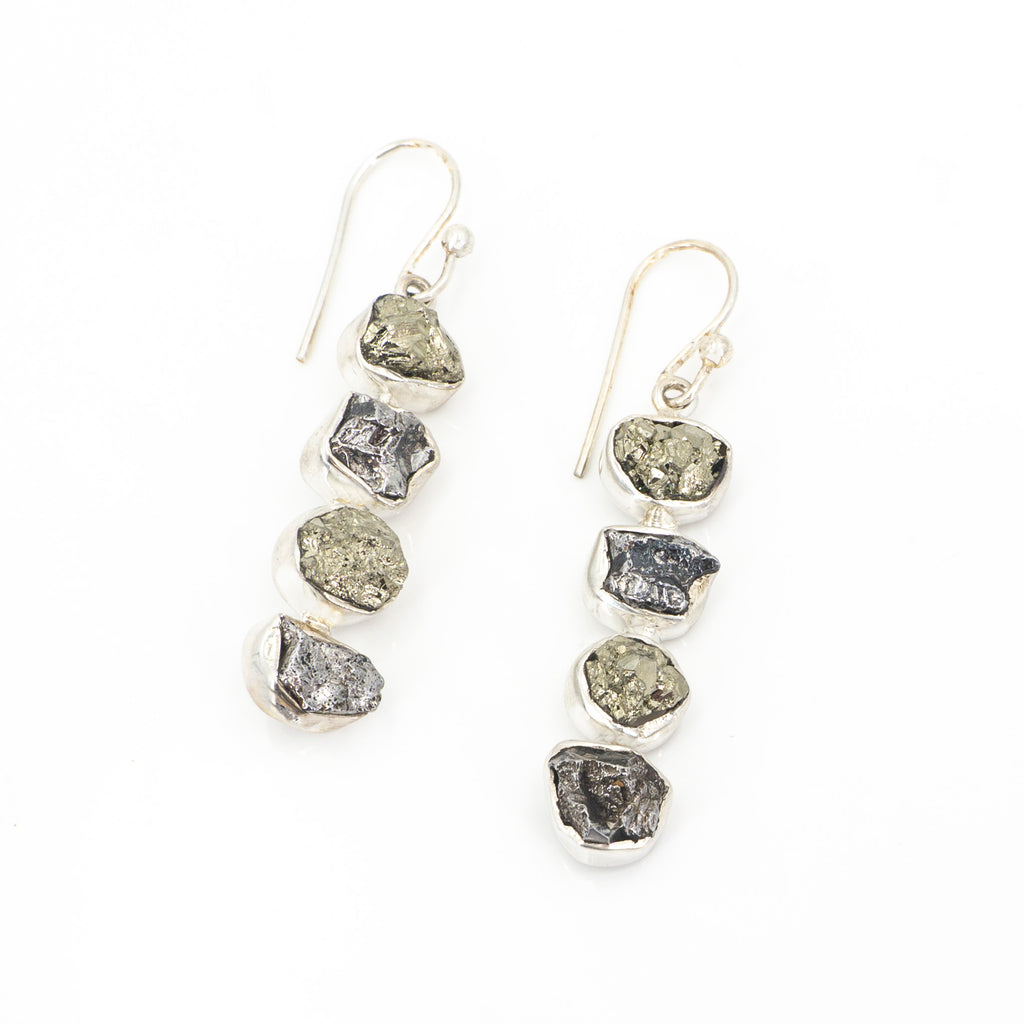 S/S Meteorite Pyrite Earring
