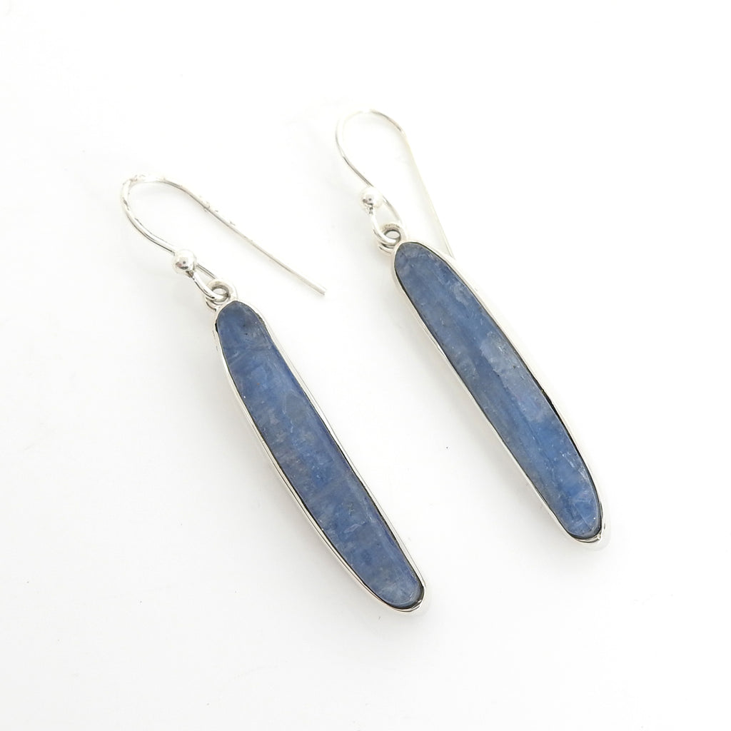 Sterling Silver Rough Kyanite Earrings