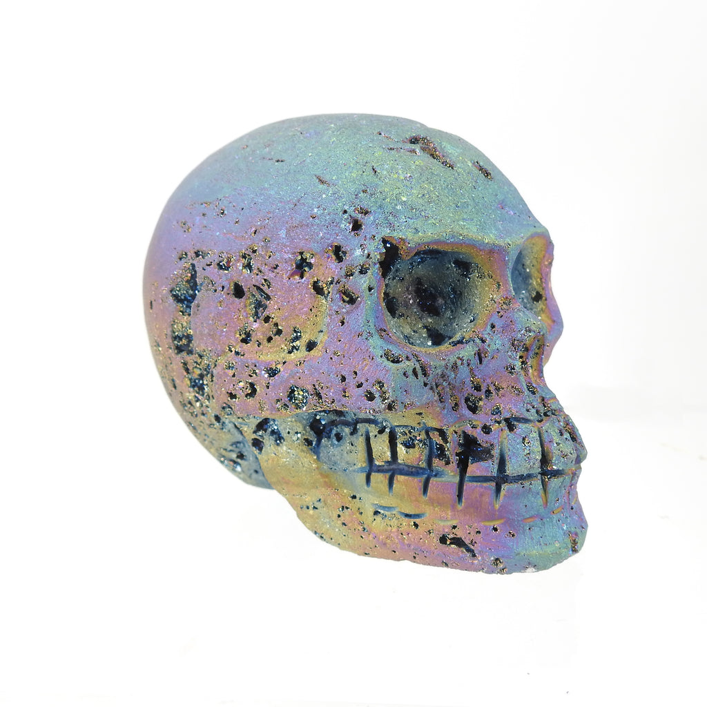 Skull Carving From Titanium Druzy