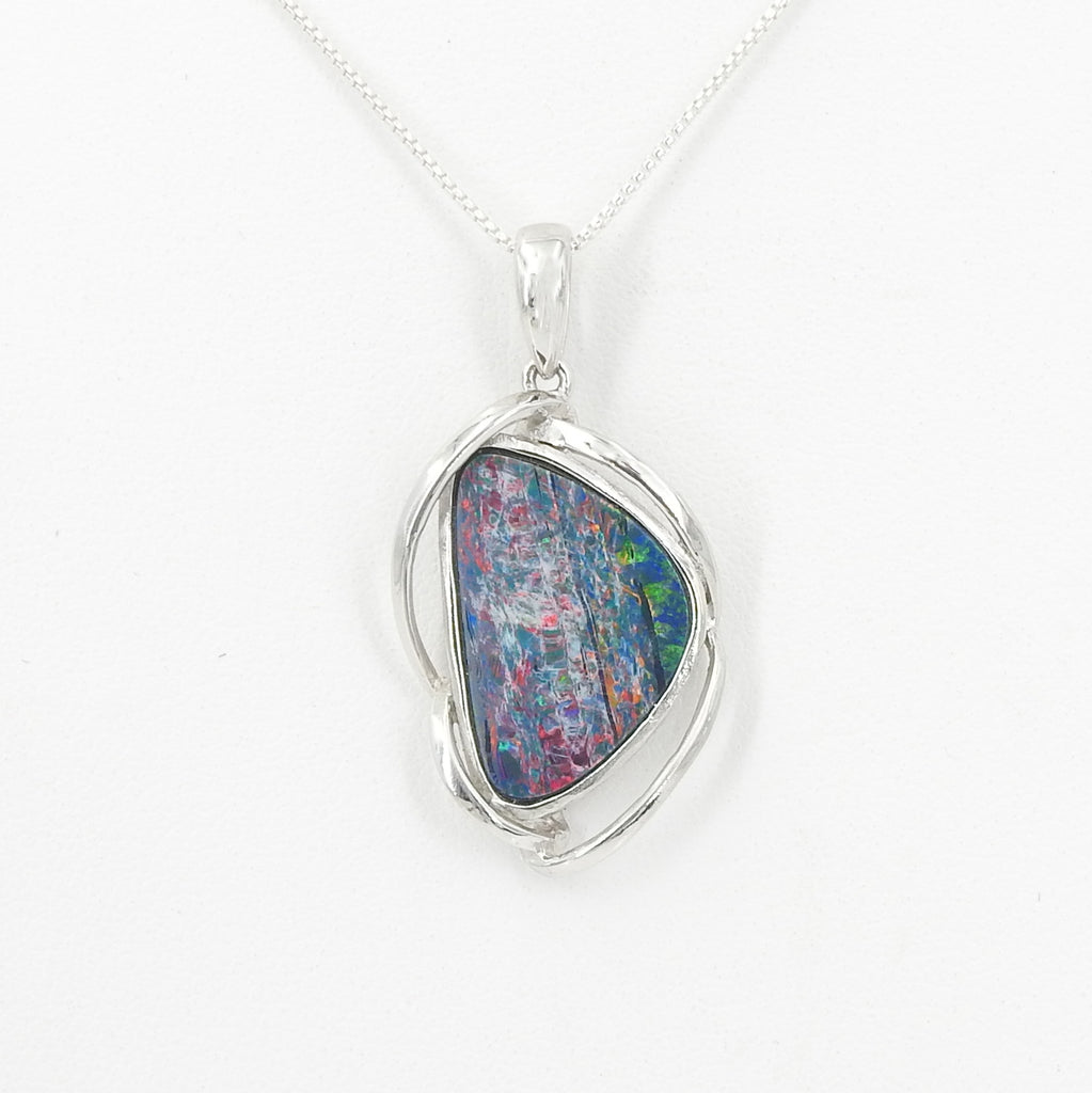 Sterling Silver Natural Opal Pendant