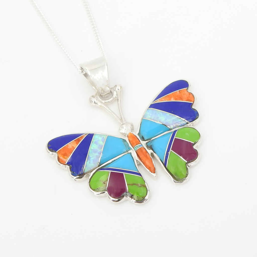 S/S Butterfly Inlay Pendant