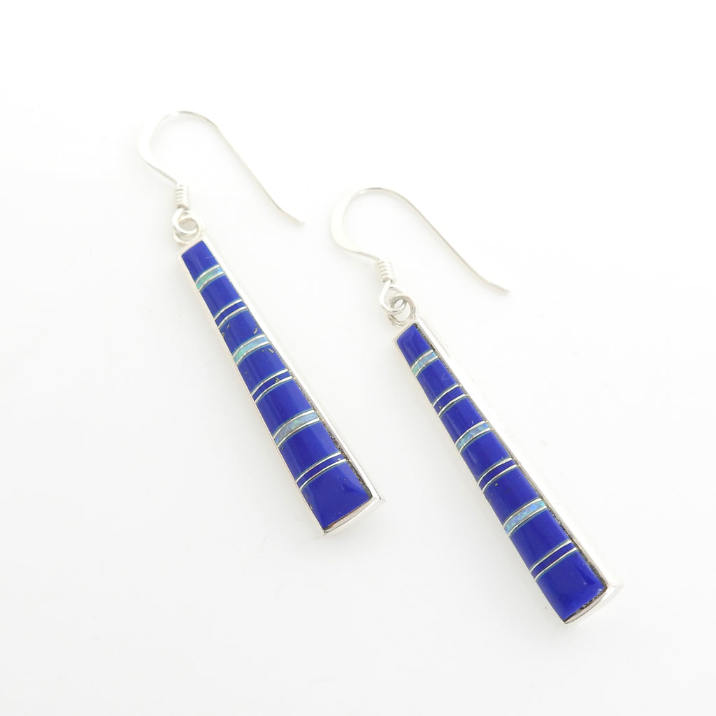 Sterling Silver Lapis Inlay Earrings