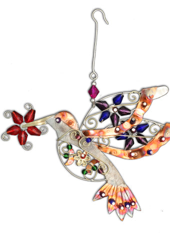 Flower Hummingbird Ornament