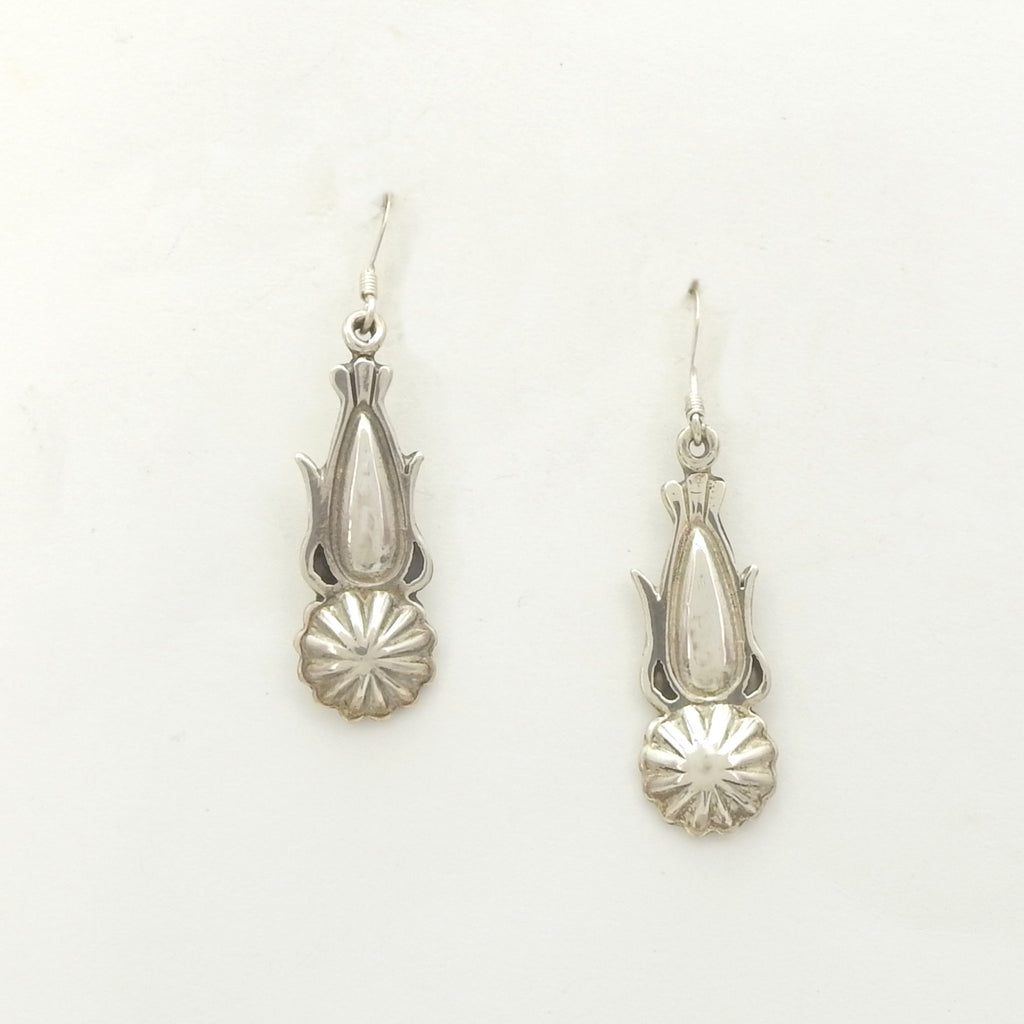Sterling Silver Small Concho Style Dangle Earrings