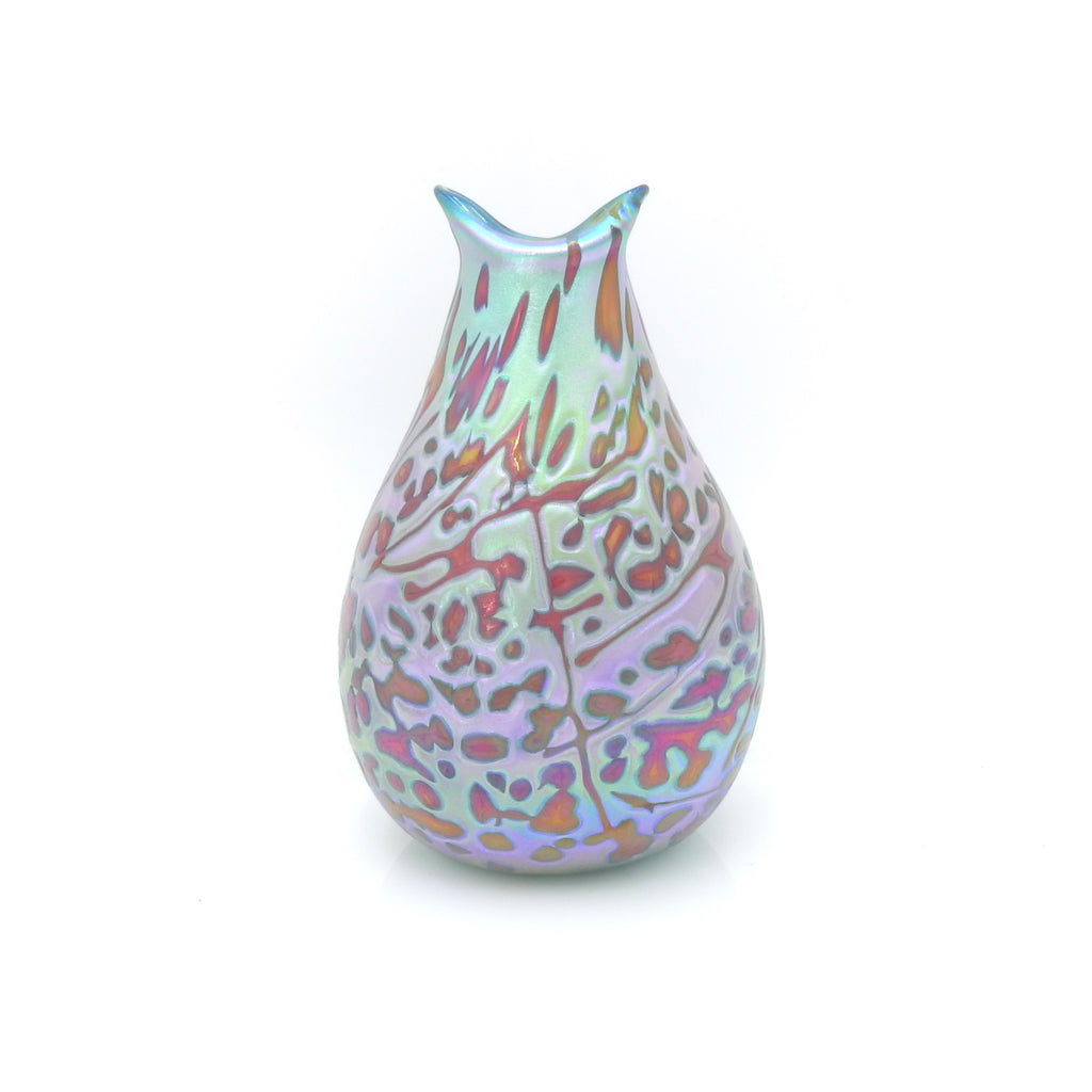 Small Teal & Gold Iridescent Vase