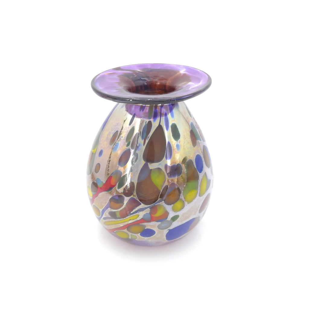 Purple & Gold Iridecent Small Vase