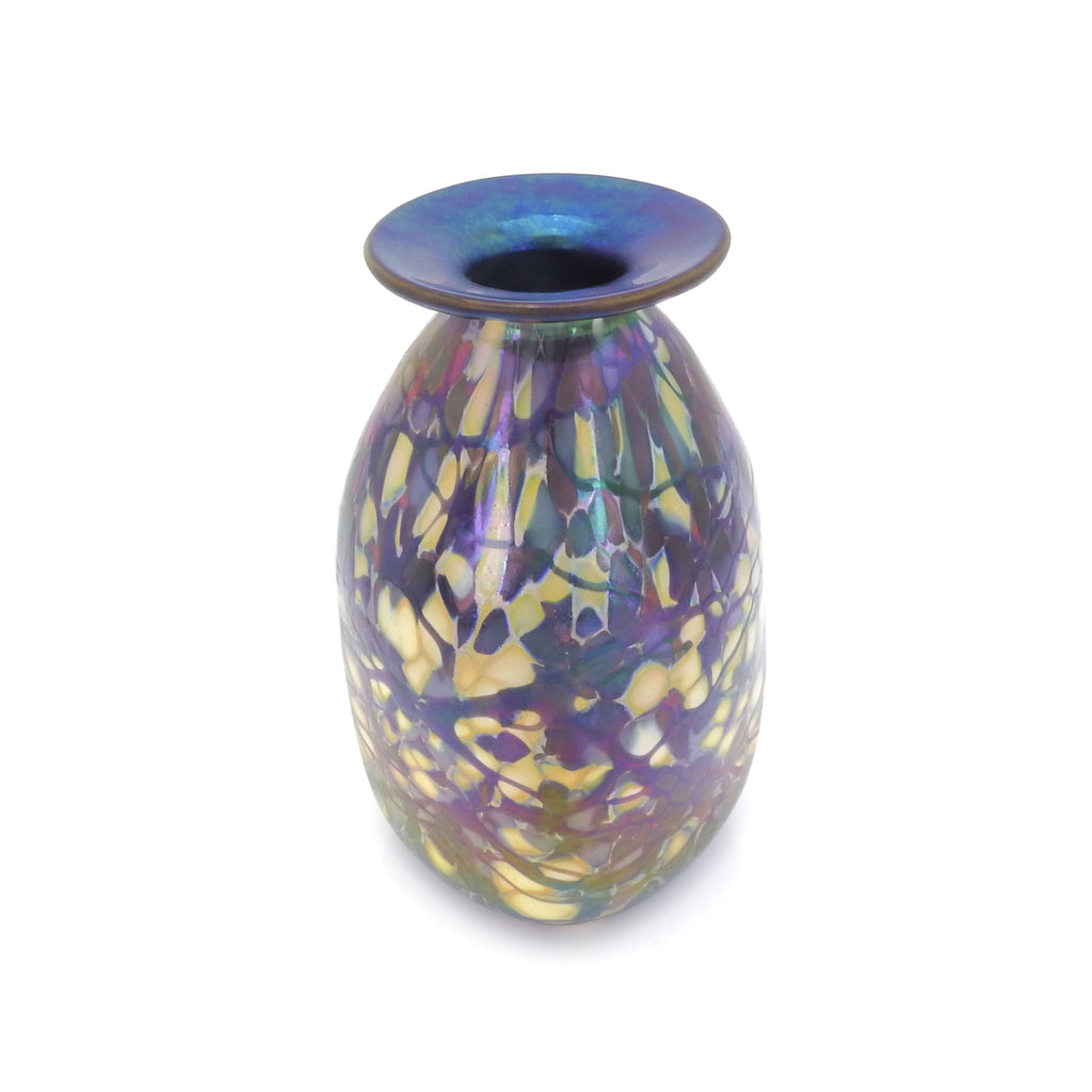 Dark Blue Purple Iridescent Medium Vase