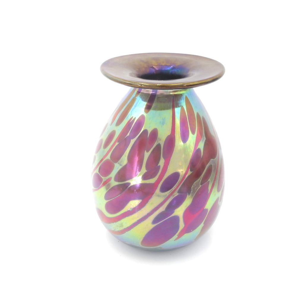Small Gold & Red Iridescent Vase