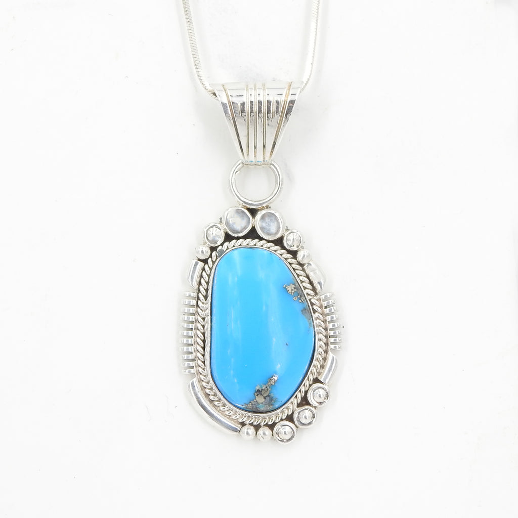 Sterling Silver Southwestern Native American Turquoise Pendant