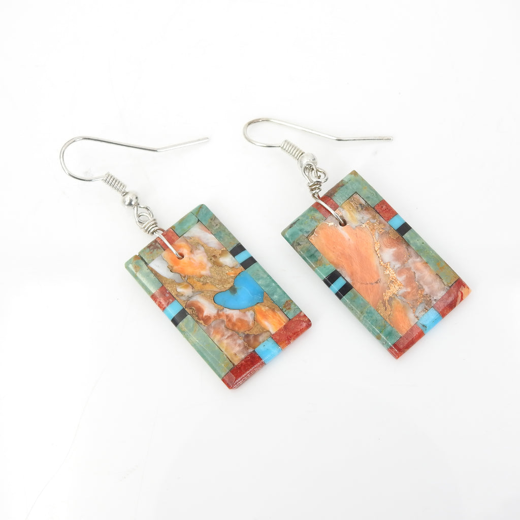 Sterling Silver Turquoise Inlay Earrings