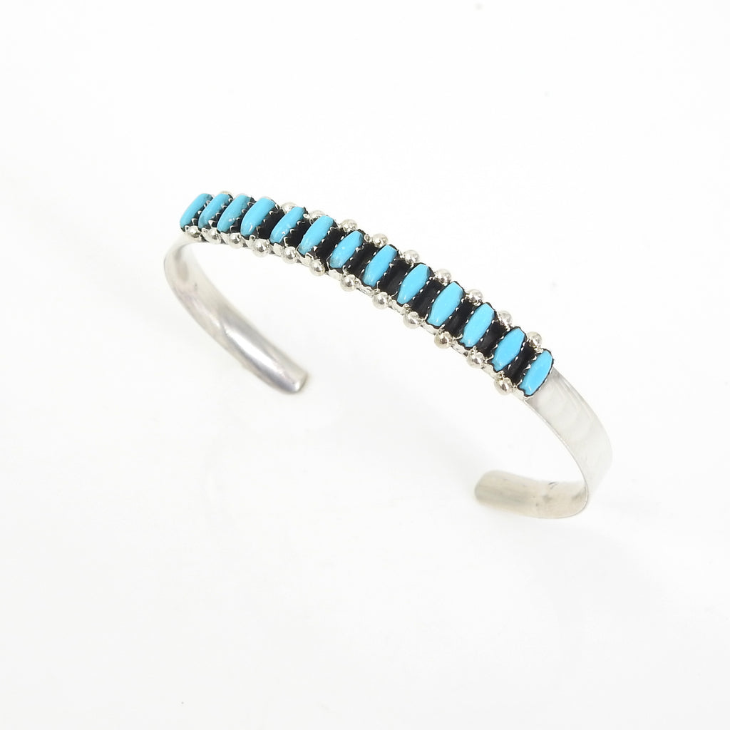 Sterling Silver Narrow Sleeping Beauty Turquoise Cuff Bracelet