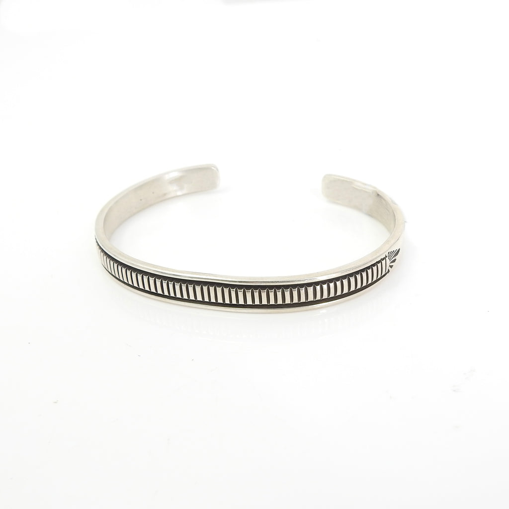Sterling Silver Narrow Native American Cuff Bracelet