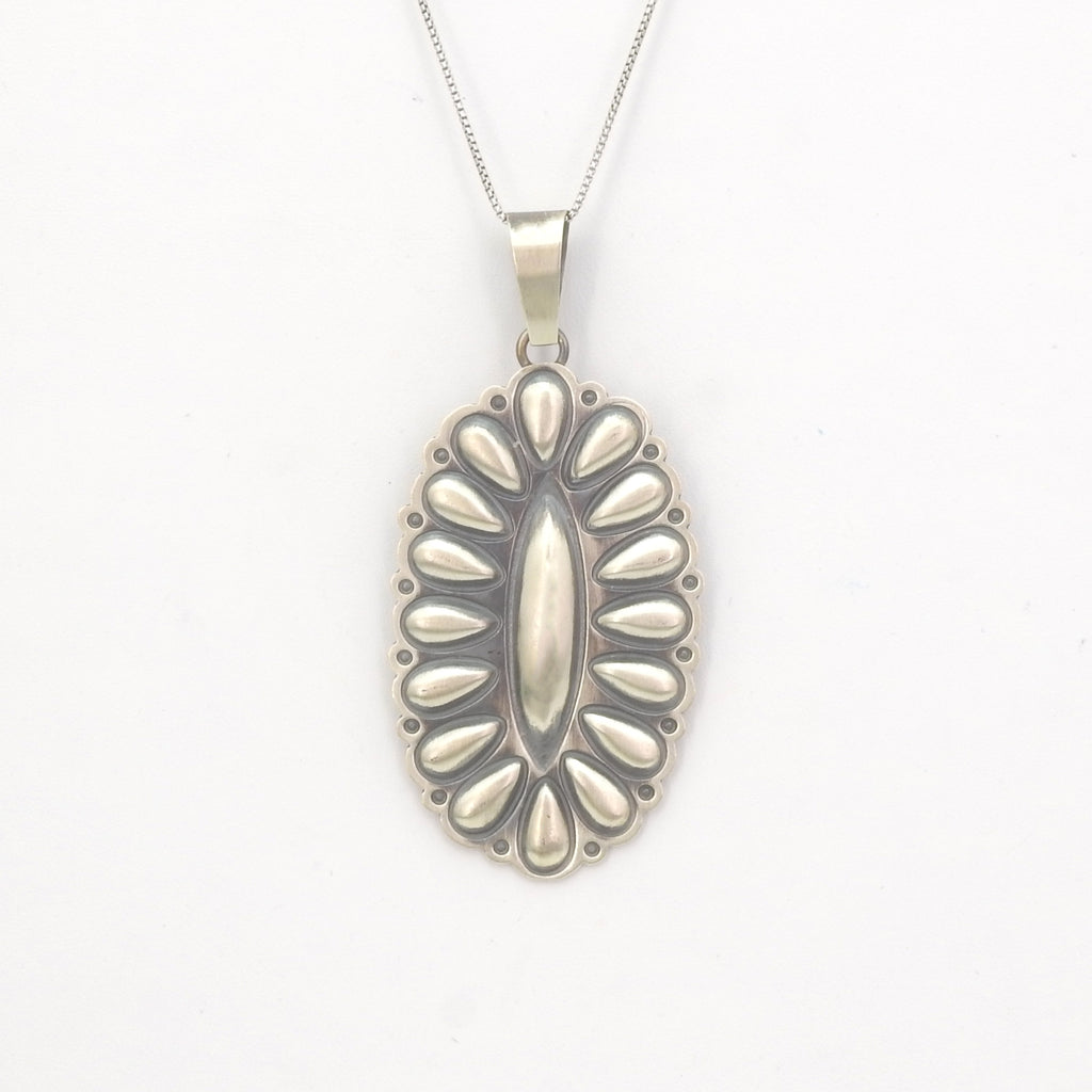 Sterling Silver Native American Concho Style Pendant