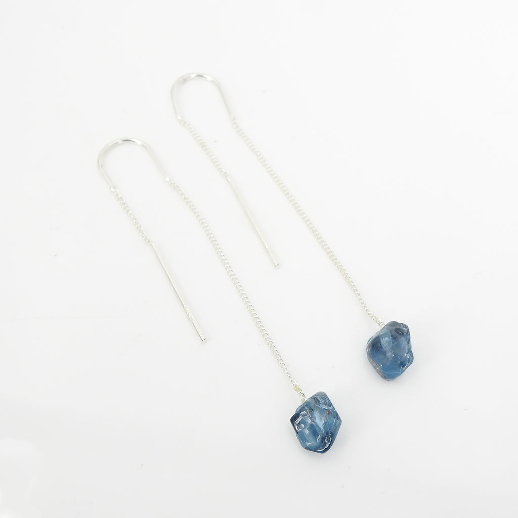 S/S Blue Topaz Chain Earring