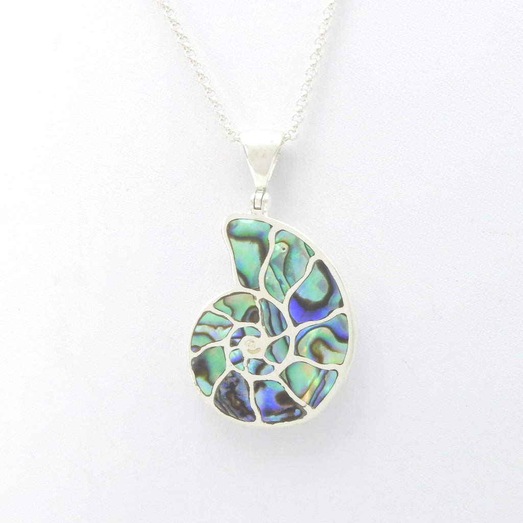 Sterling Silver Shell Shaped Abalone Pendant