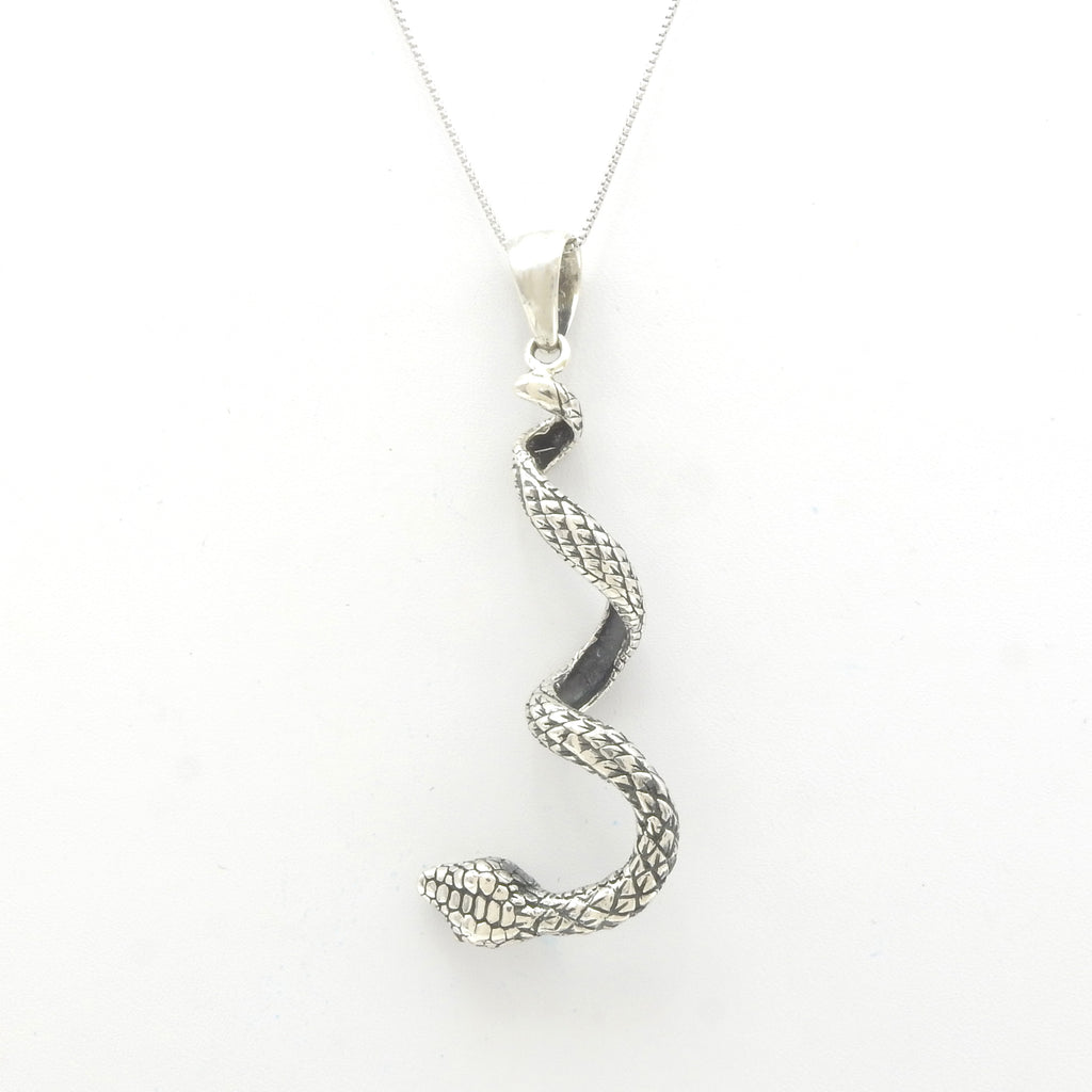 Sterling Silver Long Snake Pendant